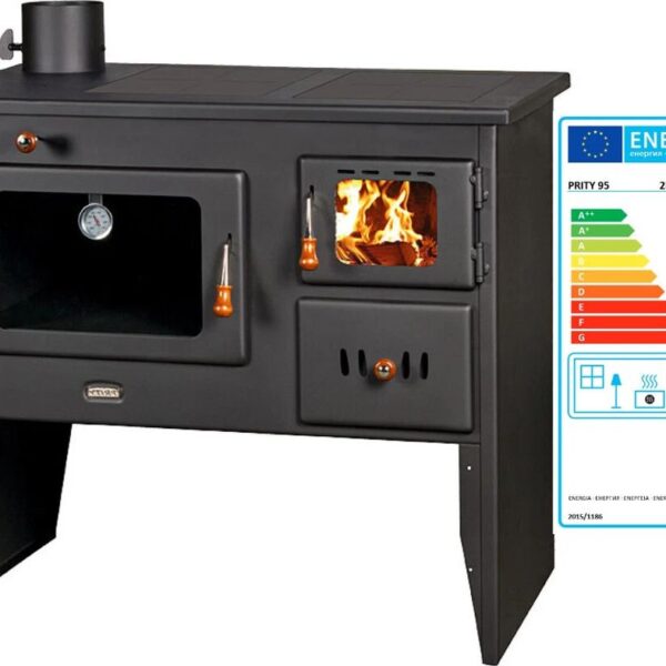 - Holzofen PRITY 2P41 15.2 kW mit Backofen & Metallplatte Kaminofen LINKS
