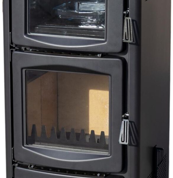 Kaminofen mit Backfach Teba TS 16 Mehrfachbelegung Holzofen 8 kW Kamin Ofen Holz Holzherd Küchenofen