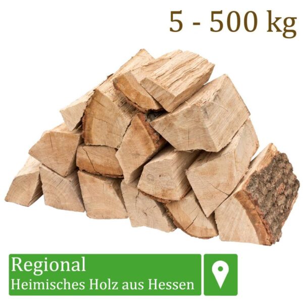 Brennholz Kaminholz Holz Eiche 5-500 kg Für Ofen und Kamin Kaminofen Feuerschale Grill Feuerholz Holzscheite Wood 25 cm kammergetrocknet flameup, Menge:120 kg (0.97€/kg)