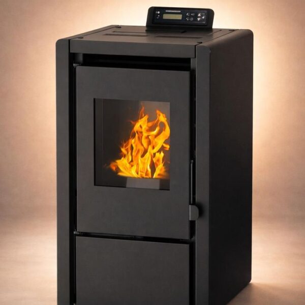NEMAXX® PC5 Pelletofen 5,3 kW, A+ bis 120 m³ – Chrono-/ECO-Modus, Wi-Fi-ready, Display & Fernbedienung – Überhitzungsschutz & Autoabschaltung – Schwarz