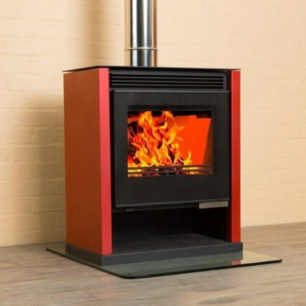 Kaminofen mit XXL-Sichtscheibe Victoria Rubin Lux Rot - 13.0 kW