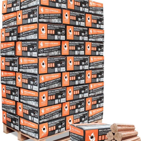 Heizfuxx BBQ-Buchenholzbriketts 18kg x 54 Gebinde 972kg Palette