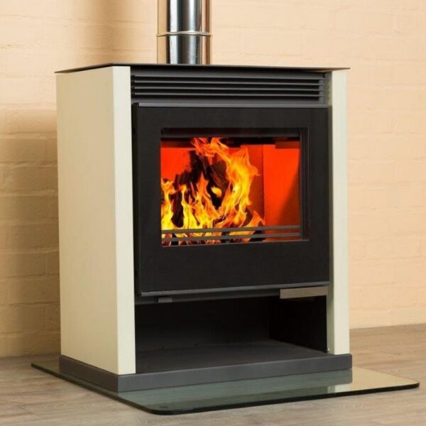 Kaminofen mit XXL-Sichtscheibe Victoria Rubin Lux Ivory - 13.0 kW