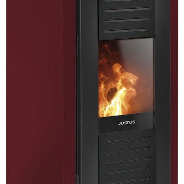 Justus | Pelletofen | Sirkos 2.0 | 6 kW | Bordeauxrot, Stahl Schwarz
