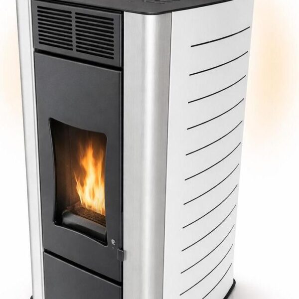 NEMAXX® P18 wasserführender Pelletofen 18 kW, A+ – bis 300 m³, Wasser 12,5 kW, 40 kg Tank, bis 18 Std. – BAFA-förderfähig, Wi-Fi-ready – Weiß
