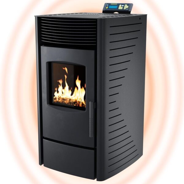 UMBRELLA® P9 Pelletofen 11 kW A+ bis 220 m³ – Auto-Reinigungszyklus, ECO-Modus, Wochenprogramm & mechanische Reinigungsunterstützung – Schwarz