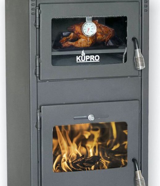 Kaminofen mit Backfach und Herdplatte Ever 2 Holzofen 7,85 kW Kamin Ofen Holz Werkstattofen Hüttenofen Heizofen