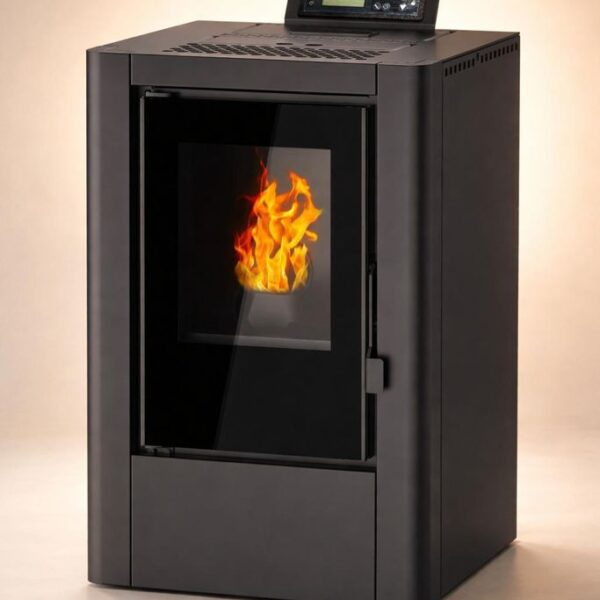 NEMAXX® P6Mi Pelletofen 6 kW A+ bis 120 m³ – Automatischer Reinigungszyklus, ECO-Modus, Wochenprogramm & mechanische Reinigungsunterstützung – Schwarz