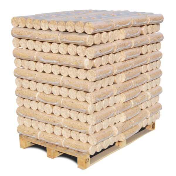 brennholz-markt.com ® Nadelholzbriketts rund, ohne Loch 960kg Palette