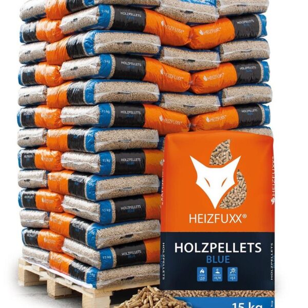 Heizfuxx Blue ENplus A1 Holzpellets Weichholz 15kg x 65 Sack 975kg Palette