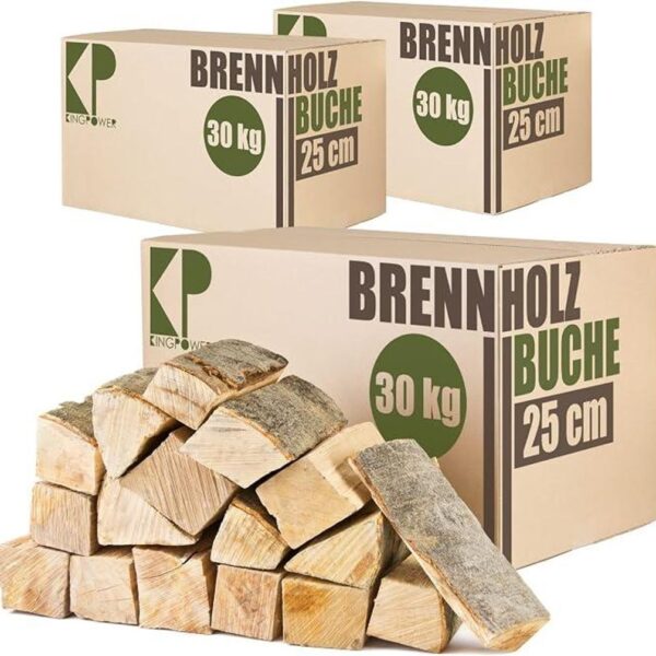 Reine Buche Brennholz 25cm und 33cm Kaminholz 90kg für Kaminofen Lagerfeuer Feuerschale Ofen Grill Buchenholz kammergetrocknet ofenfertig Holzscheite