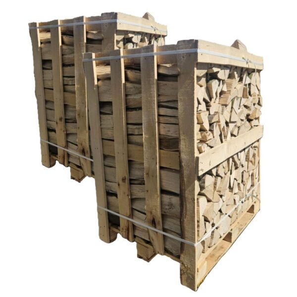 Kaminholz Buche 25 cm | 2 Raummeter (2 Kisten je 1 RM) | Kammergetrocknet | Premium Brennholz für Kamin & Ofen | Ofenfertig