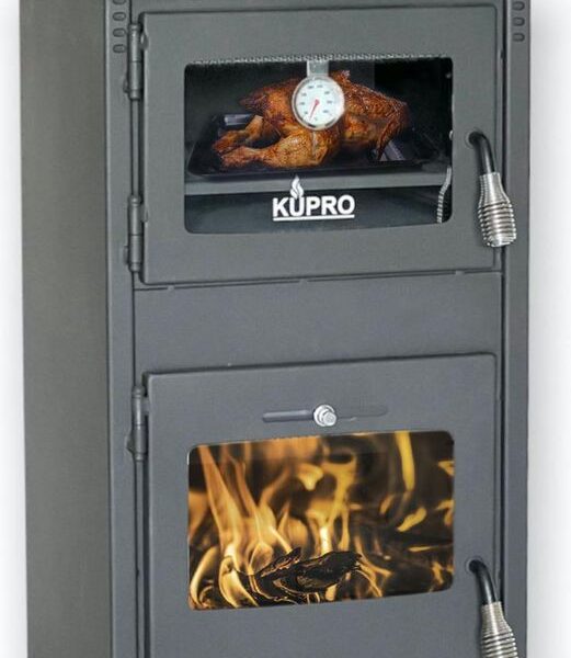 Kaminofen mit Backfach und Herdplatte Ever 2 Holzofen 7,85 kW Kamin Ofen Holz Werkstattofen Hüttenofen Heizofen