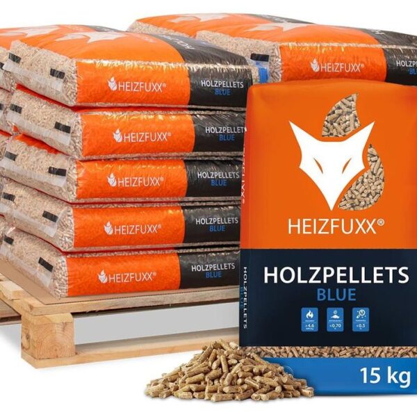 Heizfuxx Blue ENplus A1 Holzpellets Weichholz 15kg x 20 Sack 300kg Palette
