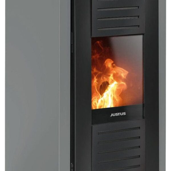 Justus | Pelletofen | Sirkos Aqua 2.0 | 9,4 kW | Taupe, Stahl Schwarz